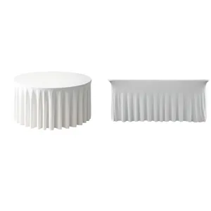 White Premium Pleated Tablecloth (Choose Style)