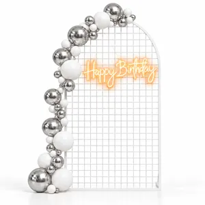  7ft White Mesh Backdrop Stand