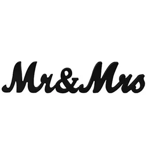 Black Wooden Mr & Mrs