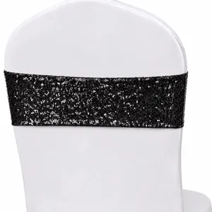 25 Black Sequin Chair Bands