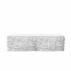 17ft White Lamour Satin Table Skirt