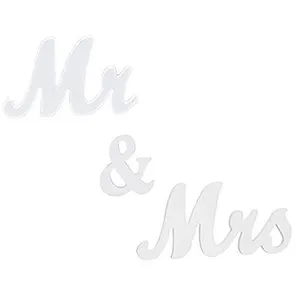 Small White Wooden Mr & MRS 