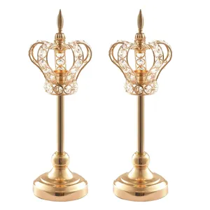 Pair of Tall Gold Crown Centerpieces