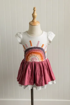 Girl August Sunset Rainbow Dress