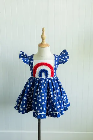 Girl August Patriotic Rainbow Dress