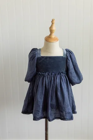 Girl August Navy Sweetheart Dress 