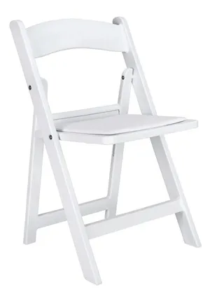 White Resin Kids Folding Chair Rental — Child-Sized Seating | Treasure Coast FL