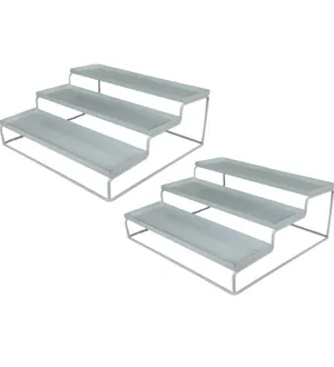 Steps dessert stands white 