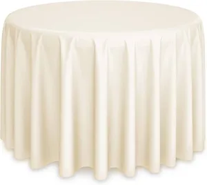 Ivory round tablecloth 132”