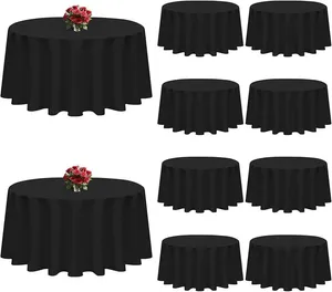 Black round 90” tablecloth