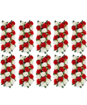 Red flower row