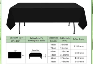 Lab length black tablecloth 