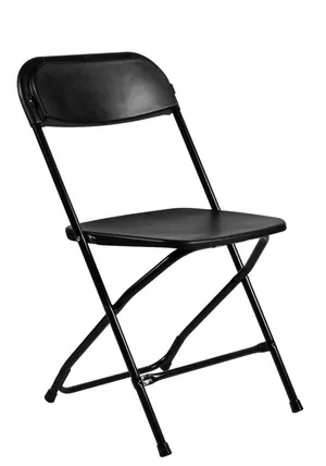 Black folding chairs 