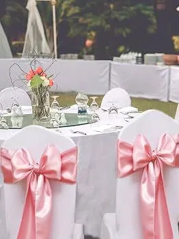 Dusty pink chair sashes