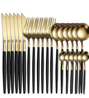 Black & Gold Modern Cutlery