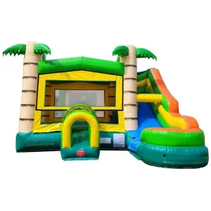 Tropical Water Slide Bounce House Combo 