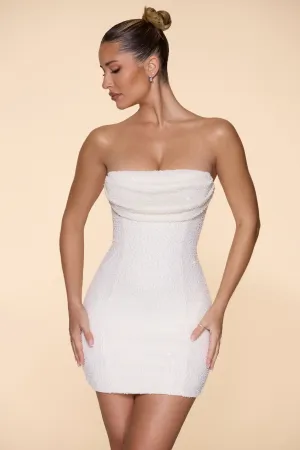 BASEL EMBELLISHED STRAPLESS MINI DRESS IVORY