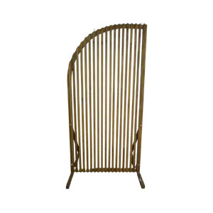 8ft CURVED WOODEN SLAT BACKDROP - BROWN (L) 8ft x 4ft 