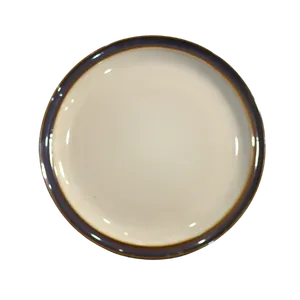 SPECIALTY DINNER PLATE W/BROWN TRIM - IVORY