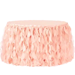 CURLY WILLOW TABLE SKIRTING (BLUSH / ROSE GOLD)