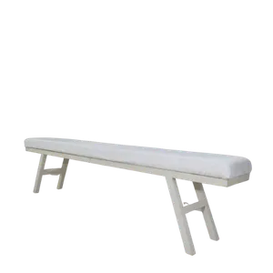 7ft WOODEN PICNIC BENCH W/PADDED SEAT - WHITE