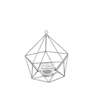 DIAMOND GEOMETRIC CANDLEHOLDER - SILVER (S)