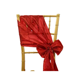 PINTUCK CHAIR SASH - RED 