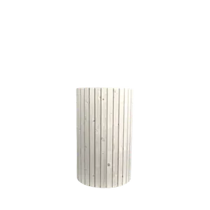 24” CIRCULAR WOODEN PEDESTAL - WHITE (S) 14” x 24”	