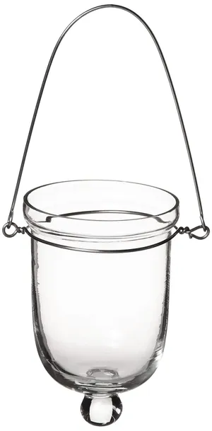 HANGING GLASS CANDLE HOLDER - CLEAR - 2
