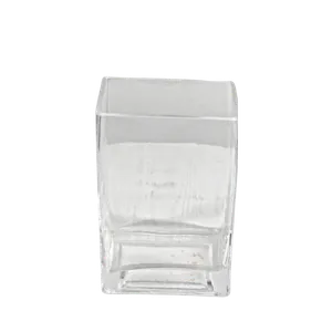 CITY BLOCK SQUARE GLASS VASE - CLEAR 4