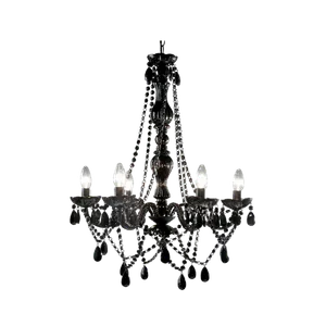 BOHEMIAN 6-ARM CHANDELIER - BLACK 26