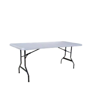 6ft RECTANGULAR PLASTIC FOLDING TABLE - WHITE 