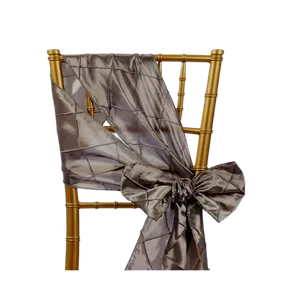 PINTUCK CHAIR SASH - CHARCOAL/PEWTER 