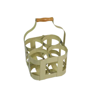 METAL BOTTLE CADDY - CREAM 