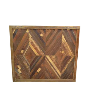 4ft DIAMOND WOODEN BAR COUNTER - DISTRESSED BROWN