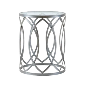 BARREL ACCENT TABLE - SILVER 