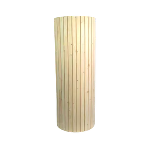 40” CIRCULAR WOODEN PEDESTAL - NATURAL (L) 14” x 40”