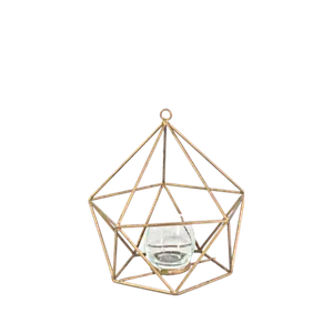 DIAMOND GEOMETRIC CANDLEHOLDER - GOLD (S)