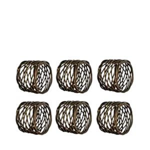 WEAVED METAL NAPKIN RING HOLDER - BRONZE