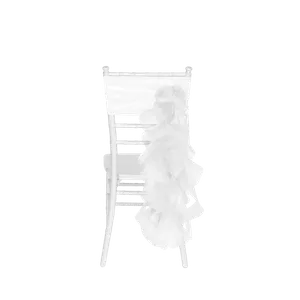 CURLY WILLOW CHAIR SASH  - WHITE 