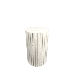 24” CIRCULAR WOODEN PEDESTAL - WHITE (S) 14” x 24”	
