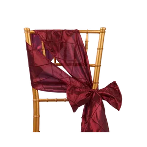 PINTUCK CHAIR SASH - BURGUNDY