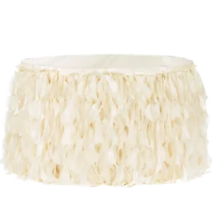 CURLY WILLOW TABLE SKIRTING (IVORY)