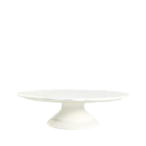 15” SCALLOPED  CERAMIC CAKE STAND EDGE - WHITE 15” x 4”	