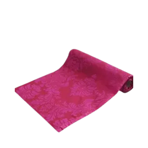 FLOCKING DAMASK TABLE RUNNER (FUCHSIA PINK ON PINK) 