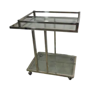 PETITE GLASS DESSERT CART - SILVER