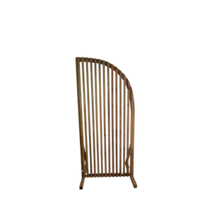 5ft CURVED WOODEN SLAT BACKDROP - BROWN (S) 5ft x 2.5ft 