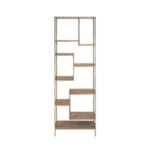 BLOX SHELVING UNIT W/WOODEN SHELVES - GOLD 30