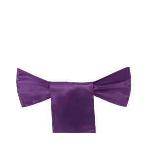 SATIN CHAIR SASH - PLUM/EGGPLANT