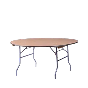 5ft ROUND WOODEN FOLDING TABLE (8 - 10 SEATER) 